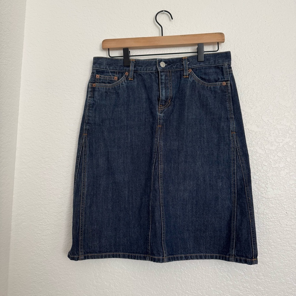 GAP Dark Blue Denim Midi Skirt